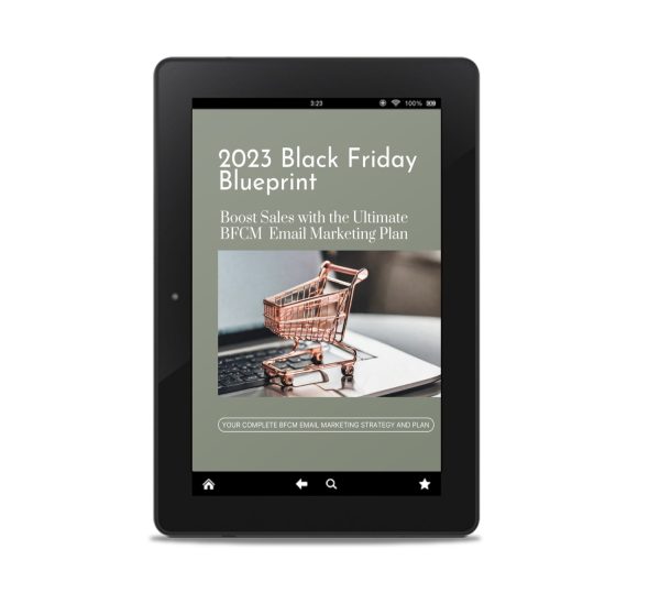 Tablet showing 2023 Black Friday Blueprint